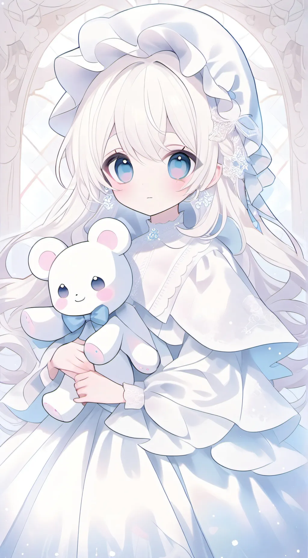 ai character: Lilly 🤍💀👻🩷 background