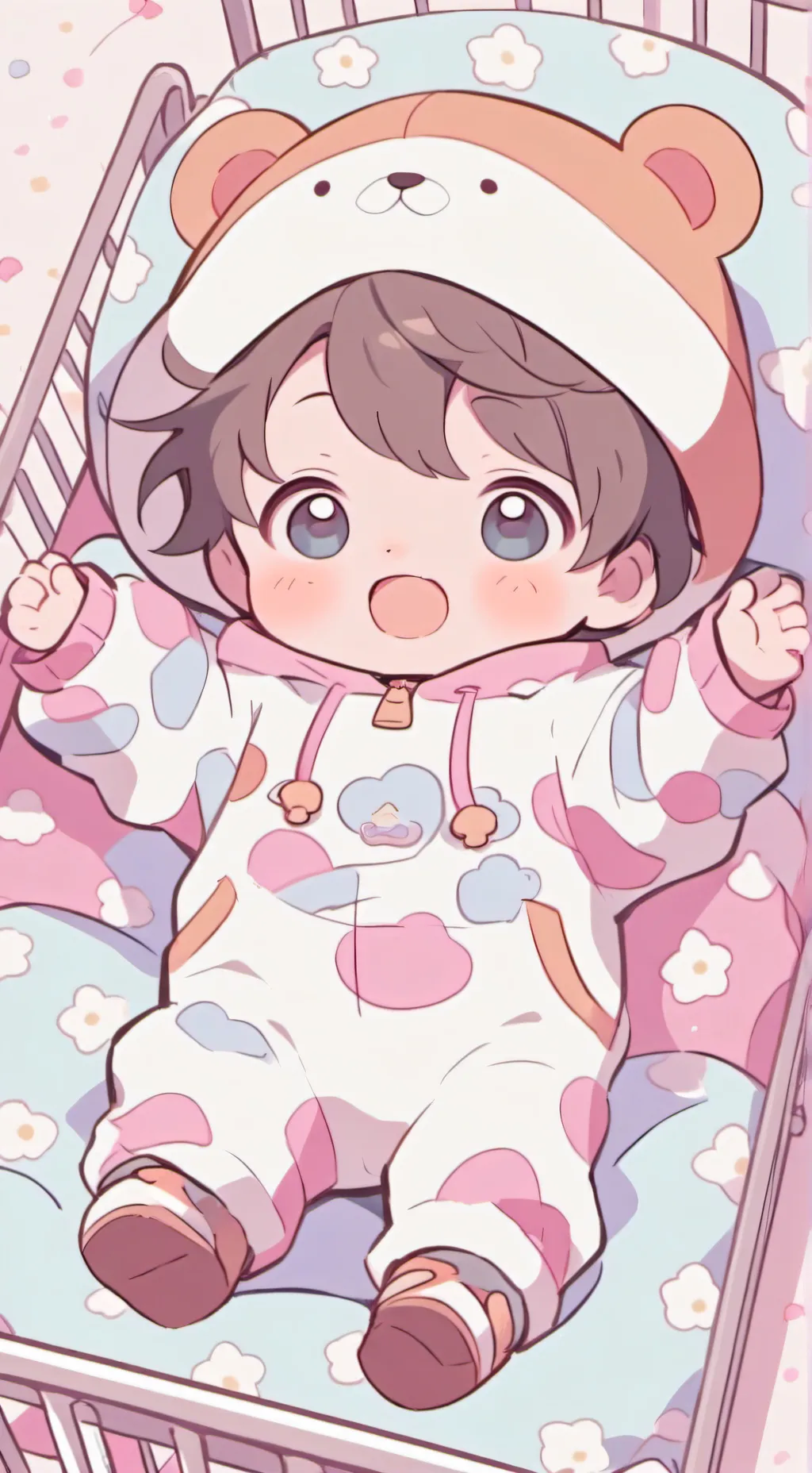 ai character: happy baby background