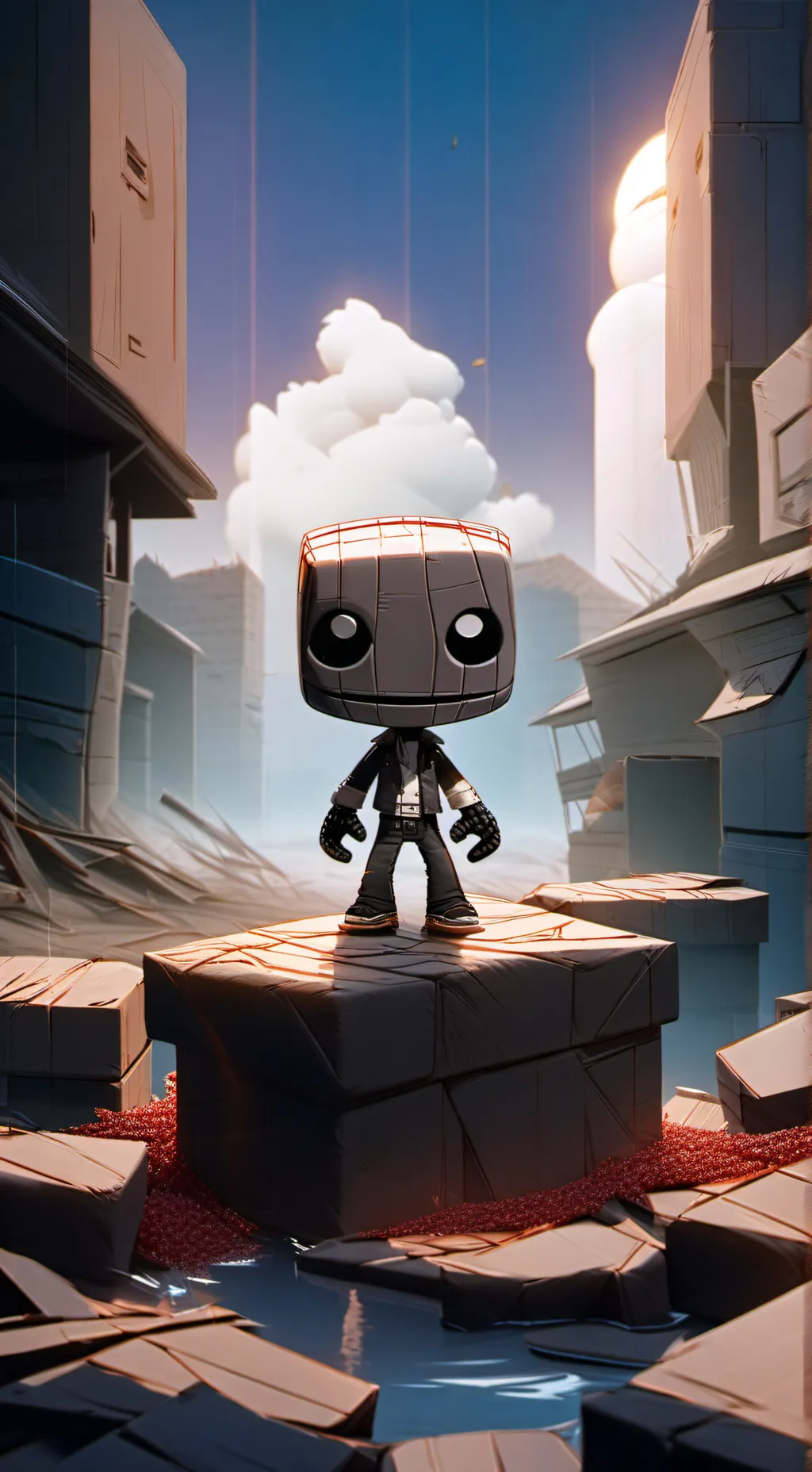 ai character: sack boy background
