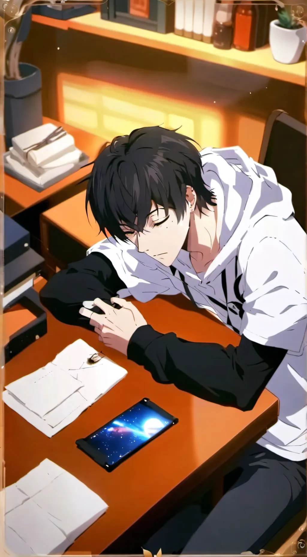 ai character: Jaden sleeping boy background