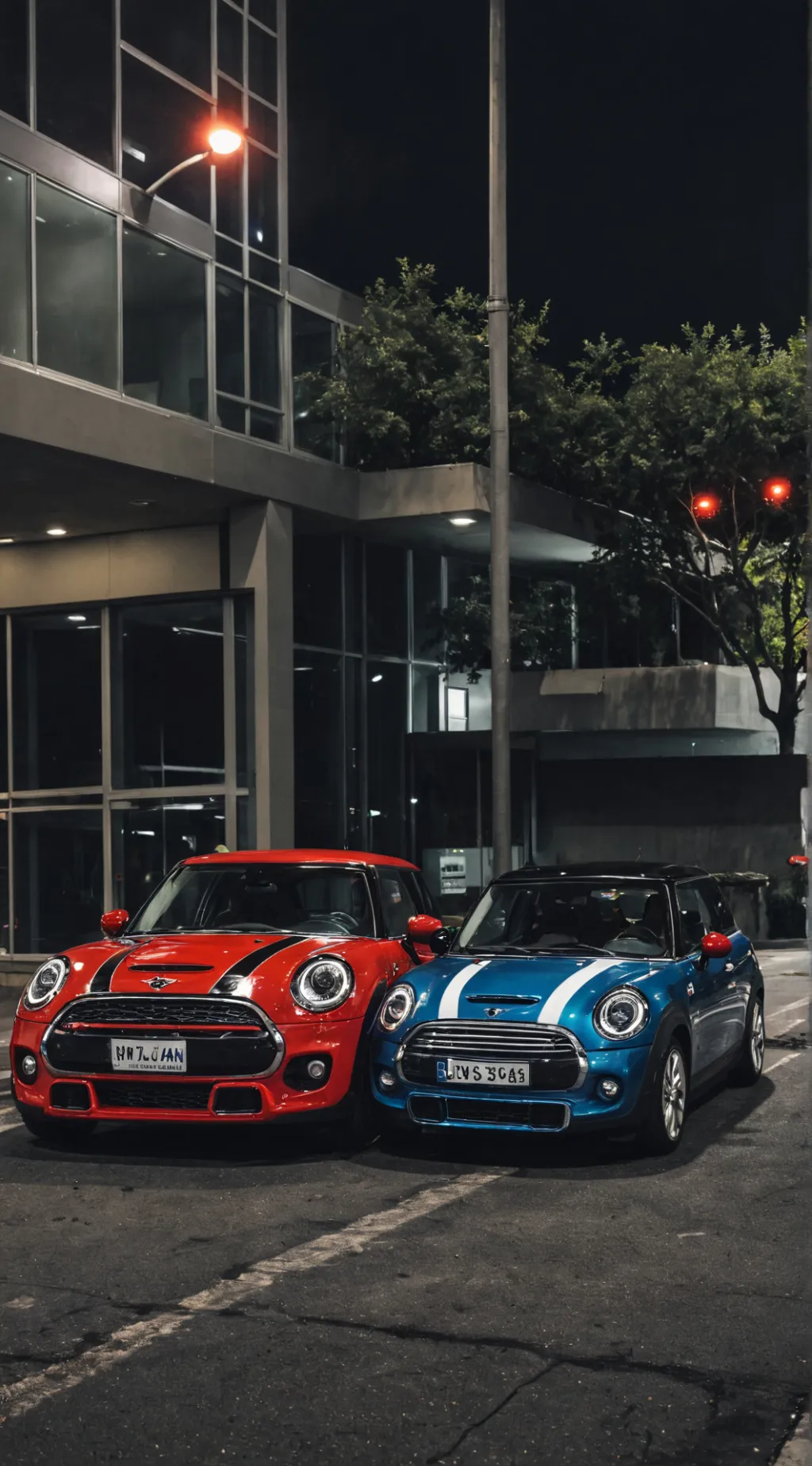 ai character: 2 Mini coopers background