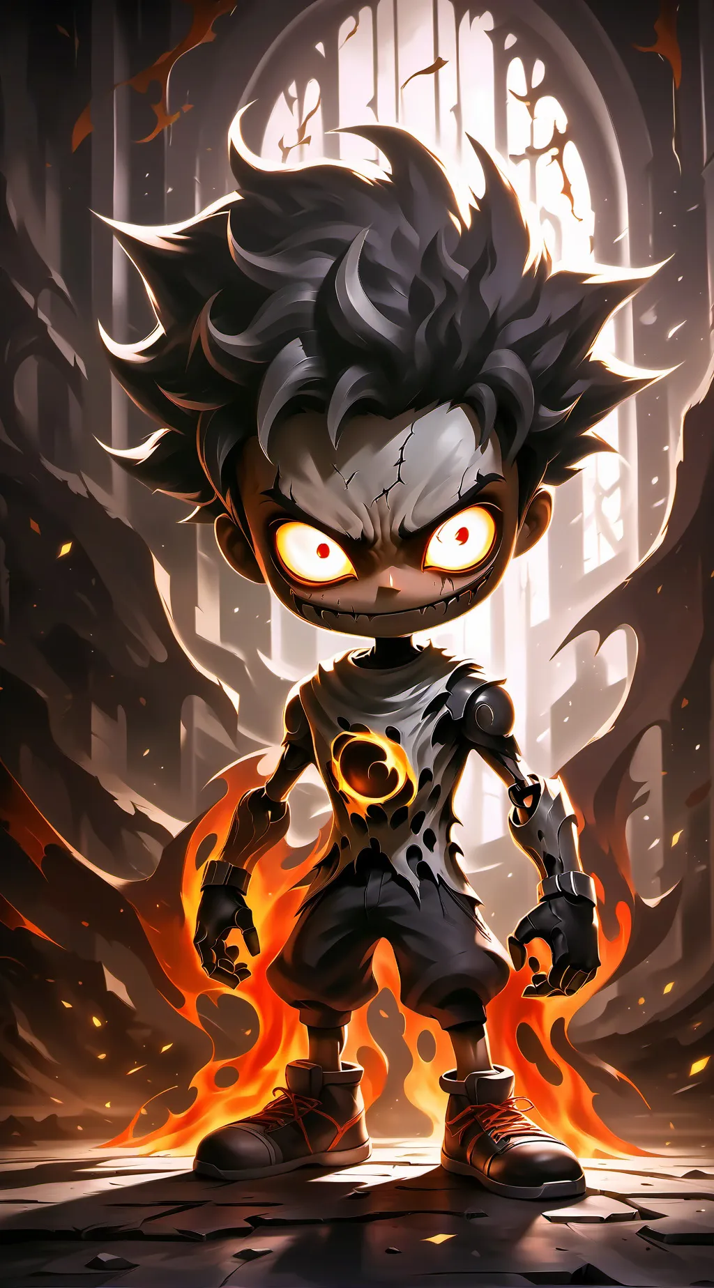 ai character: Happy child 💀 background