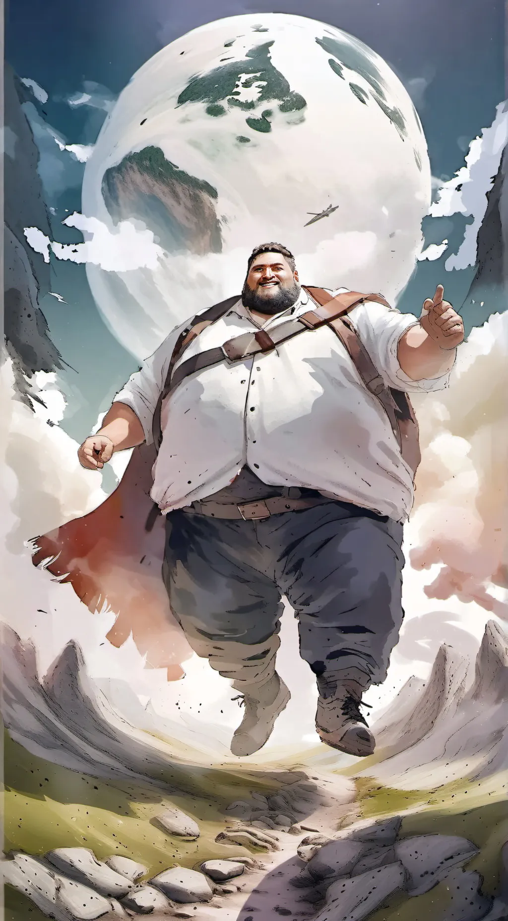 ai character: Fattest man ever background