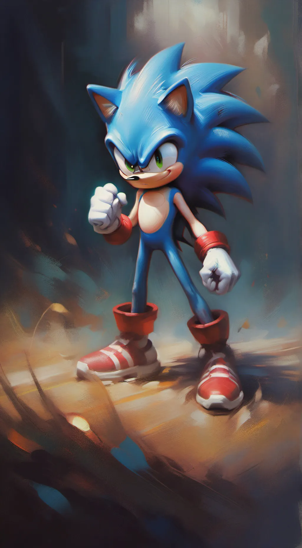 ai character: Sonic crew at KFC background