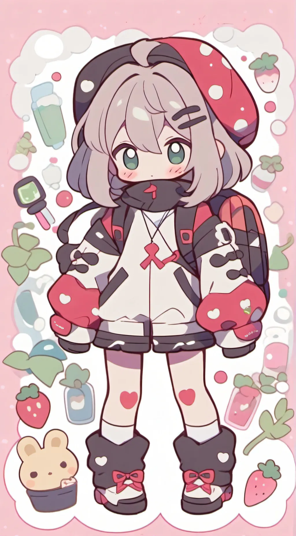 ai character: obanimituri child💓 background