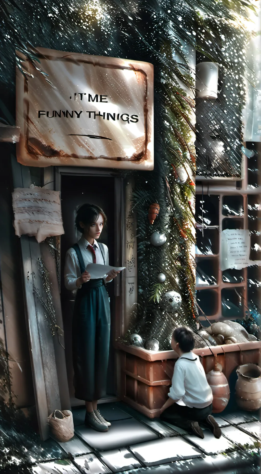 ai character: funny things background