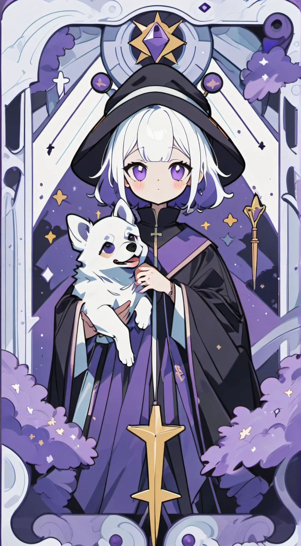 ai character: Purple girl background