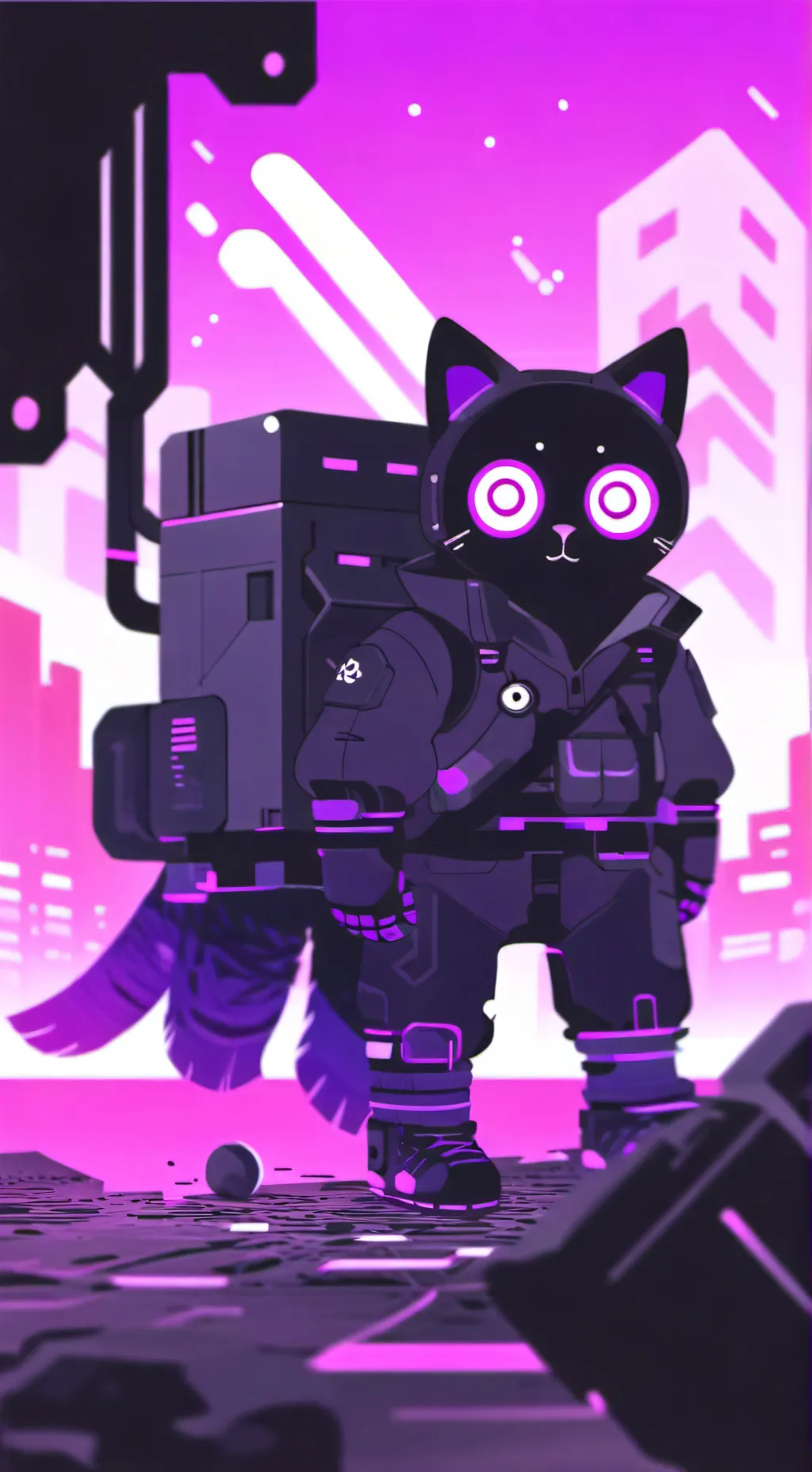 ai character: Uzi's cat Nuzi background