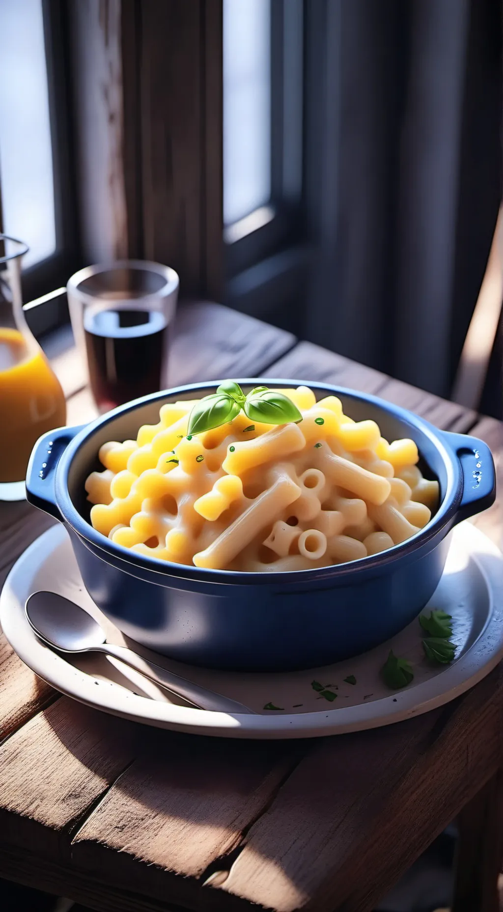 ai character: Mac and cheese background