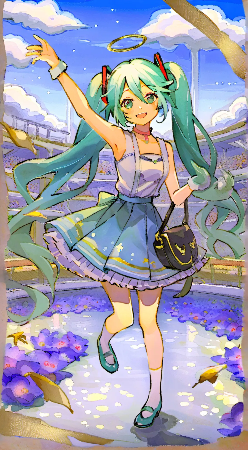 ai character: hatsume miku  background