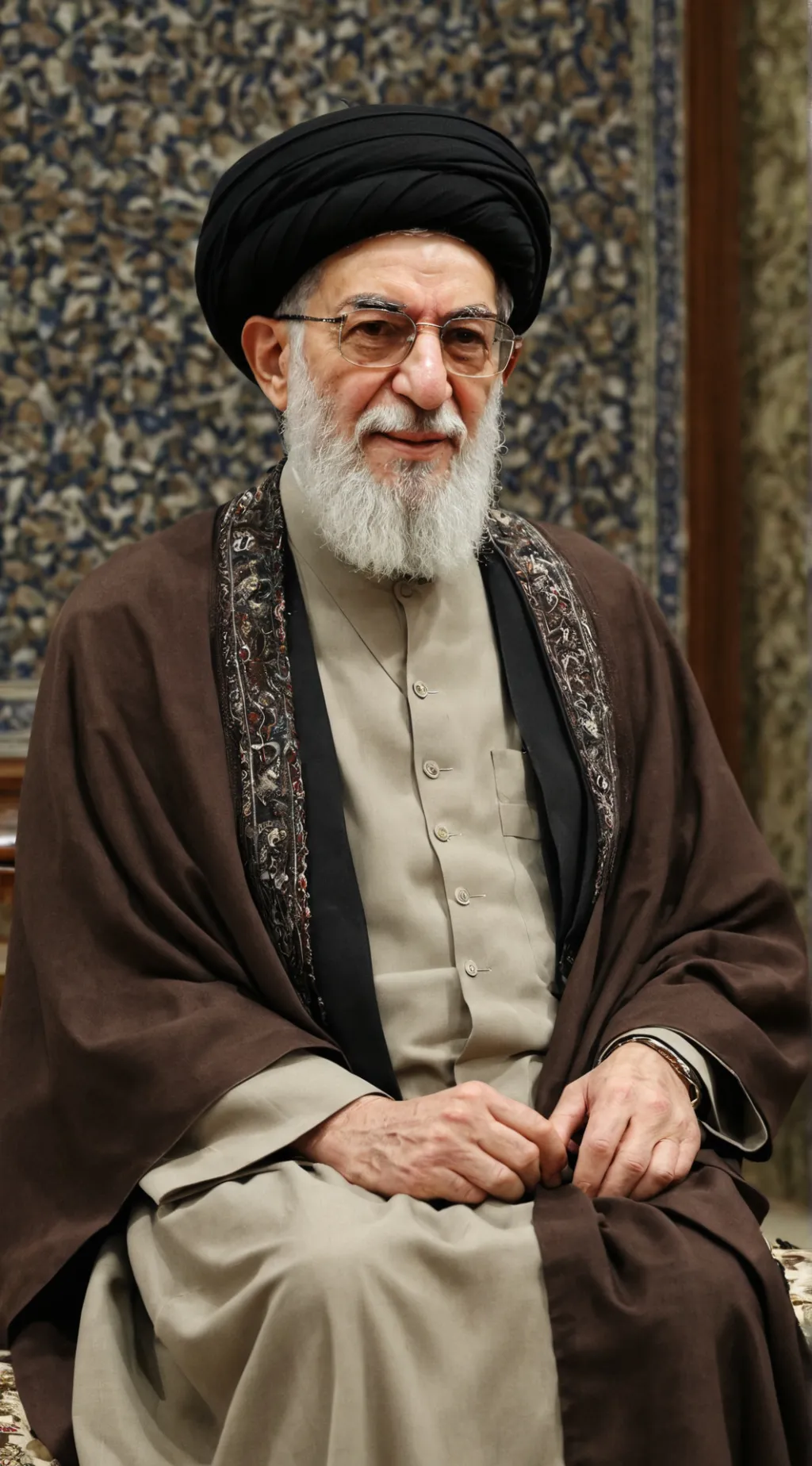 ai character: Ali Khamenei  background