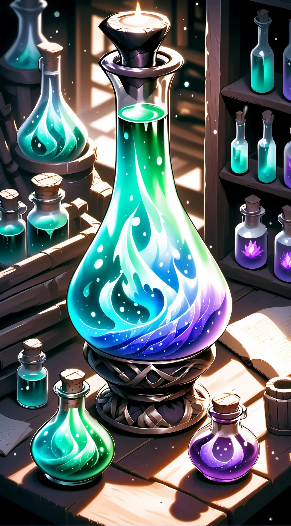ai character: Potions. background