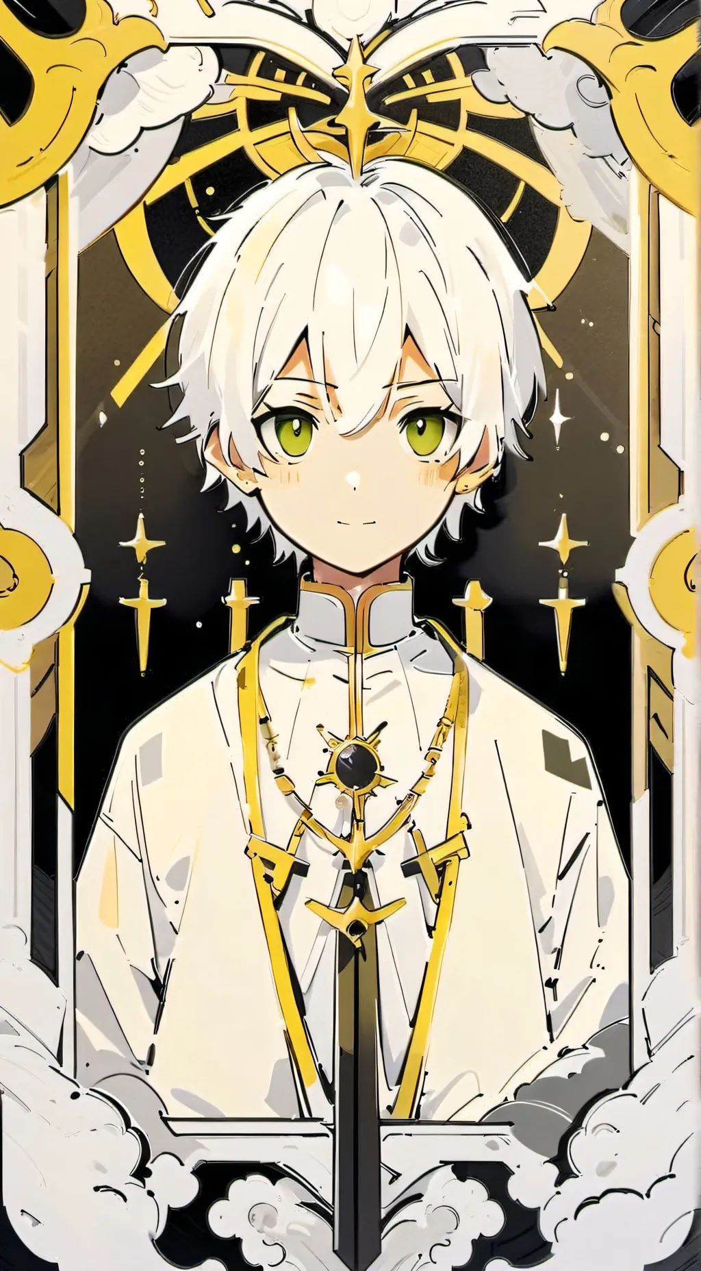 ai character: golden background