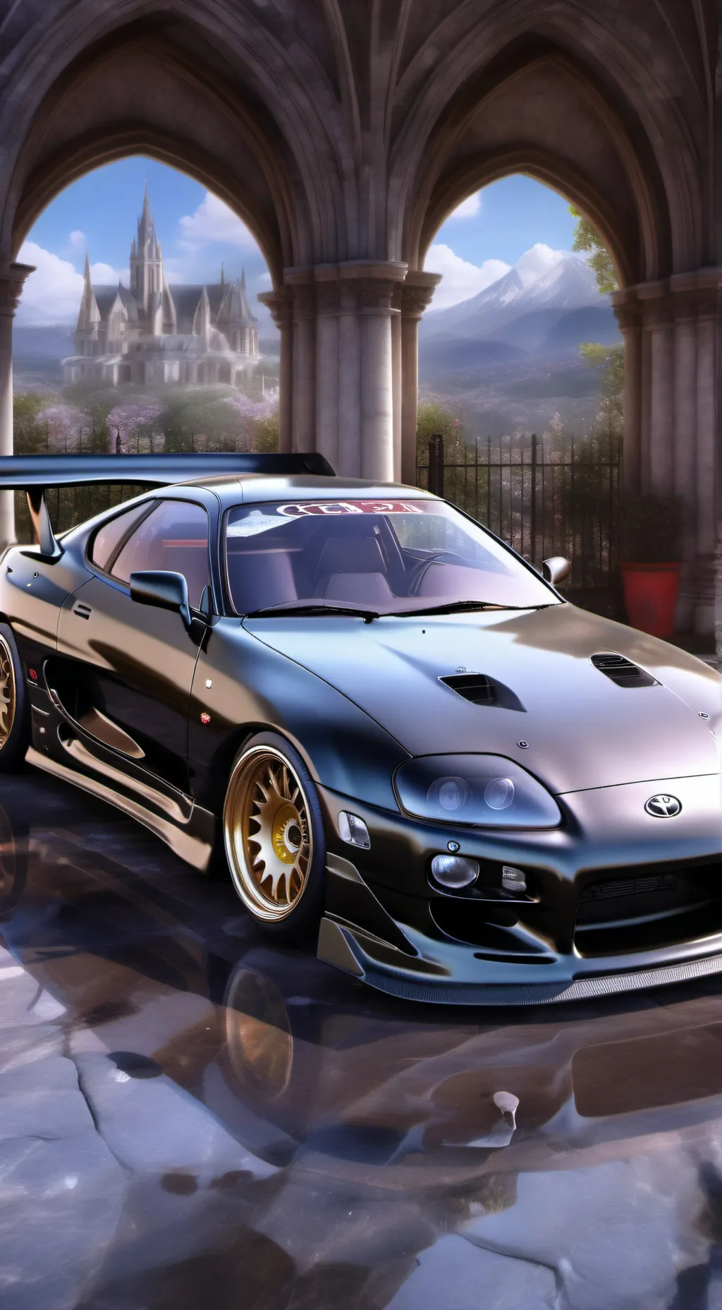 ai character: toyota supra mk4 background