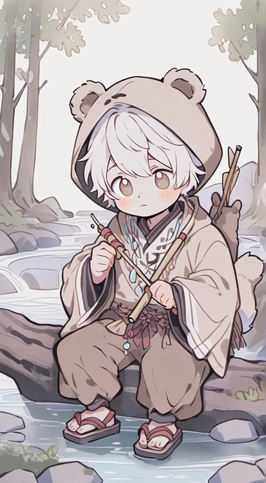 ai character: Spirit Bear Furry background