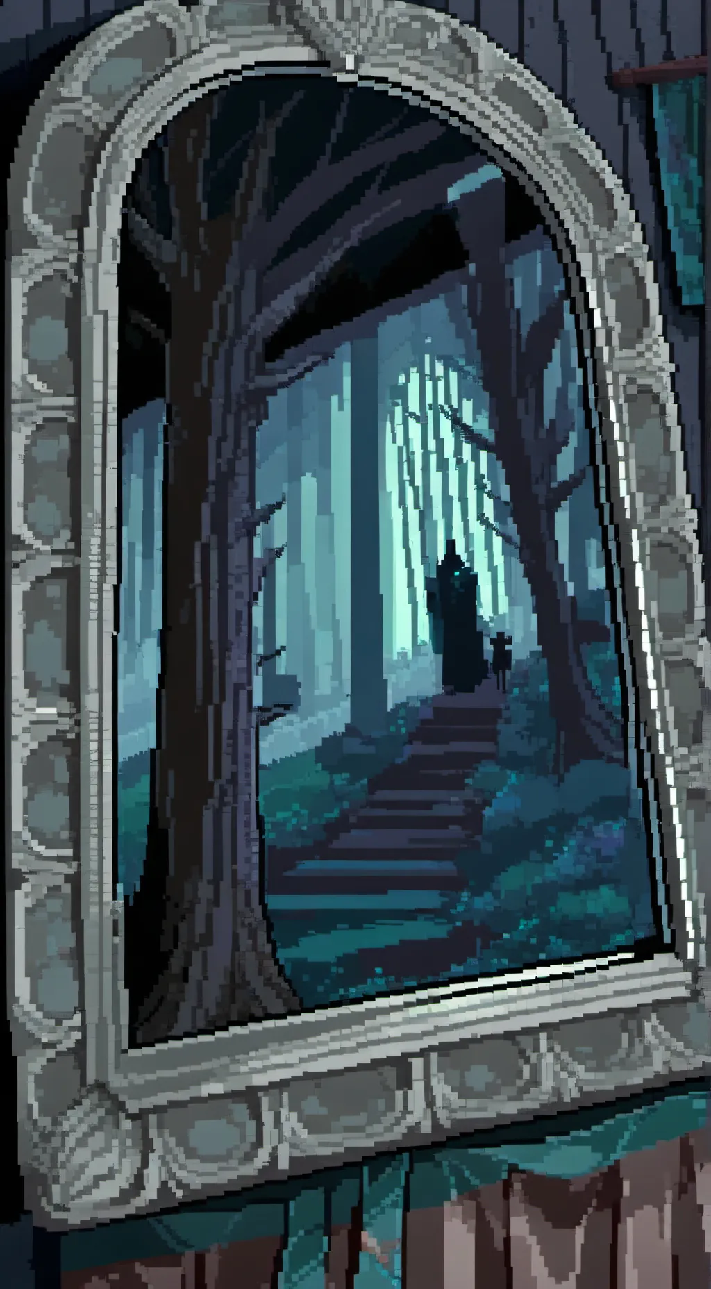 ai character: Girl mirror in cod background