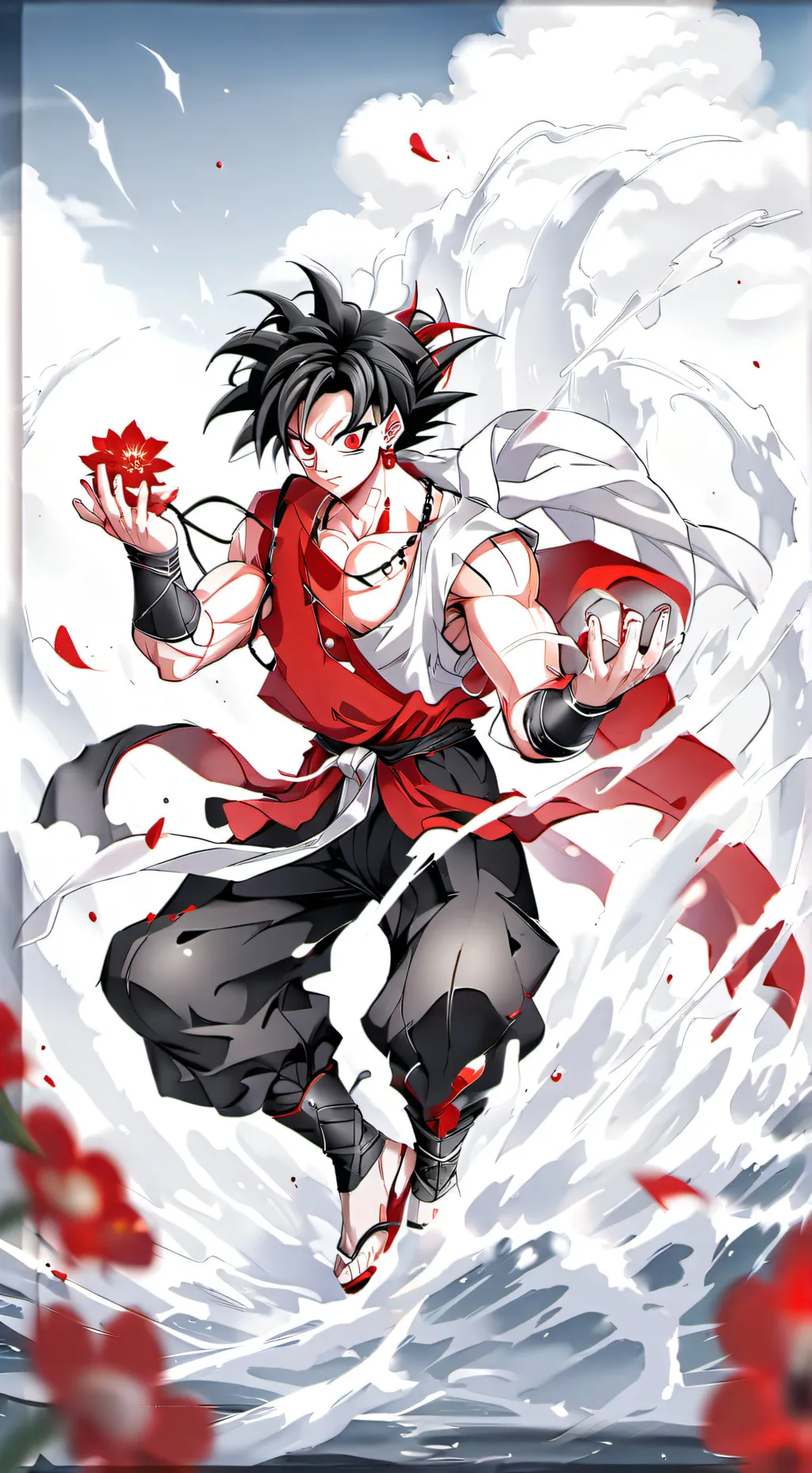 ai character: goku from anime background