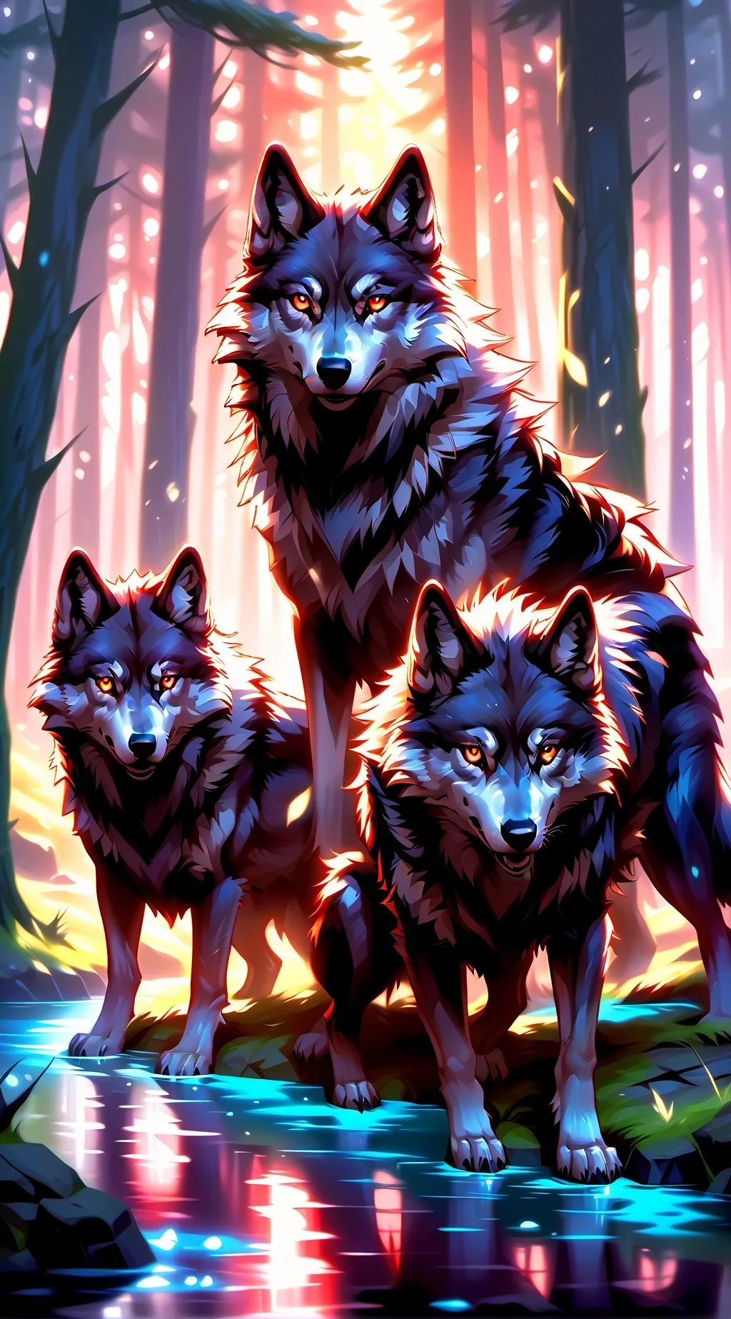 ai character: Dark Shadow Wolves background