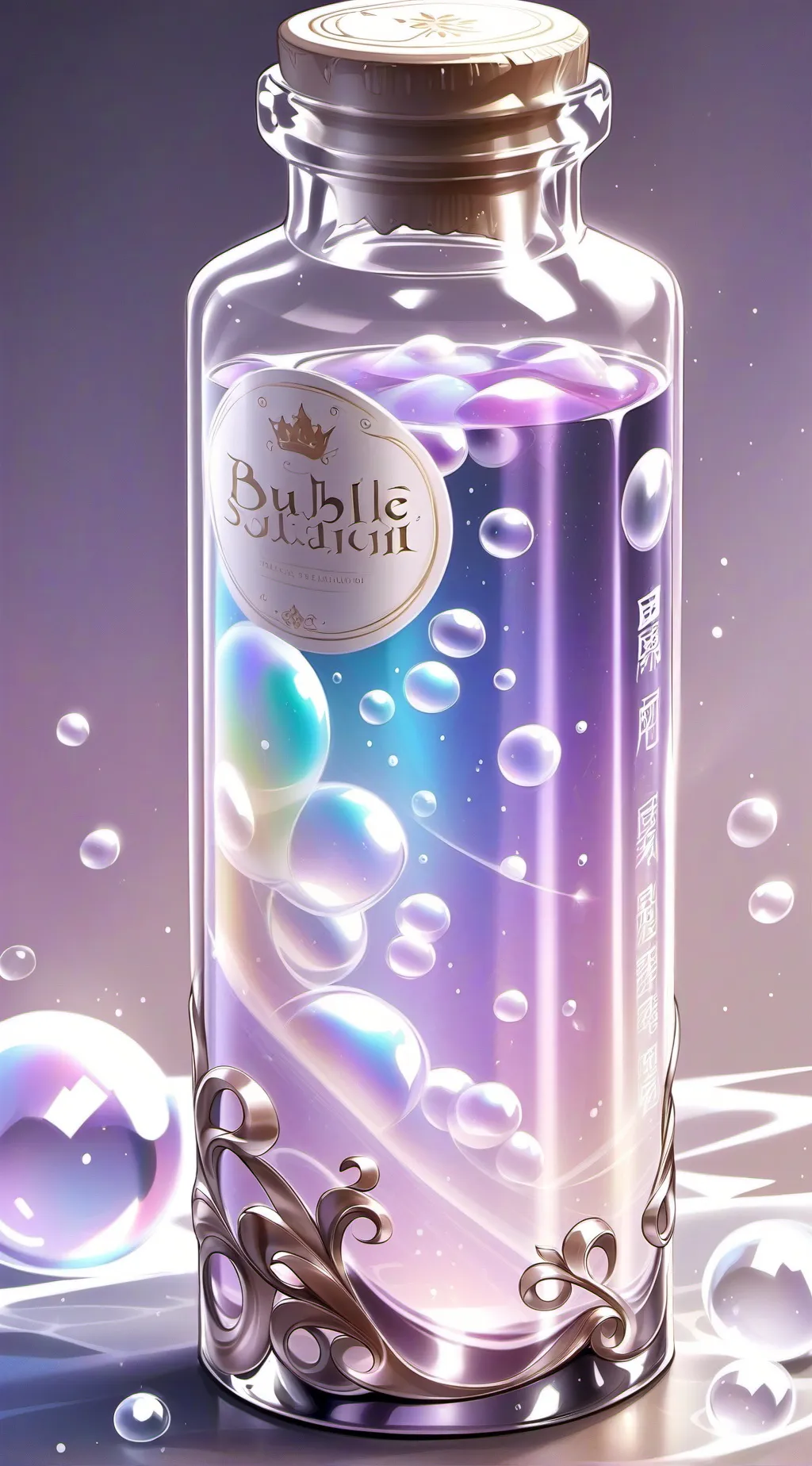 ai character: giant soap bubble background