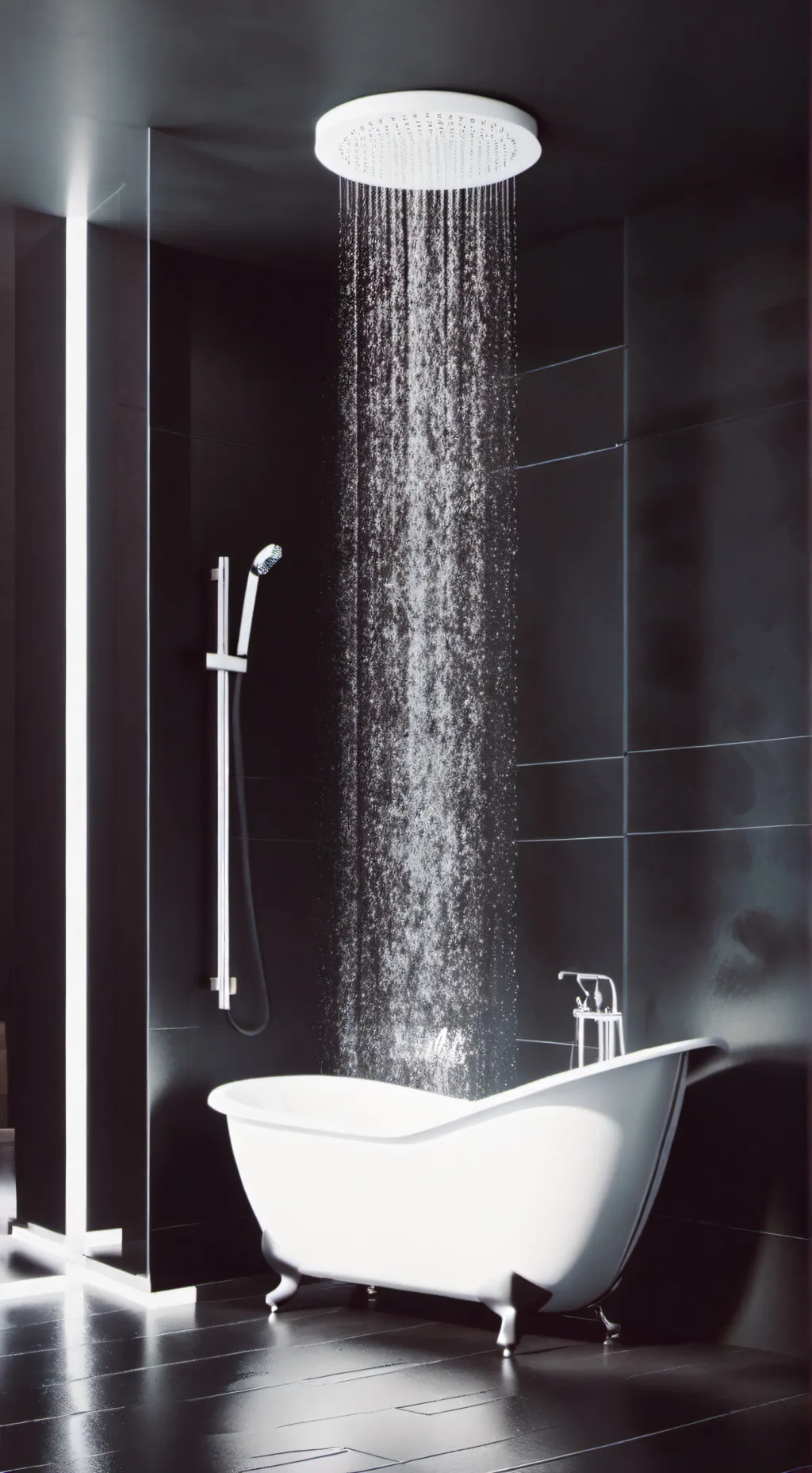 ai character: pee in the shower background