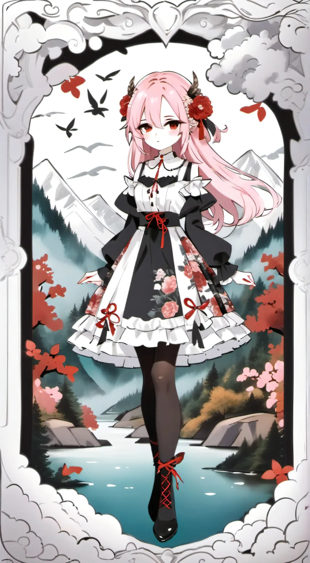 ai character: Mha camping background