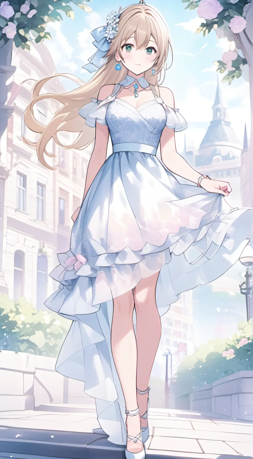 ai character: cute nice girl background