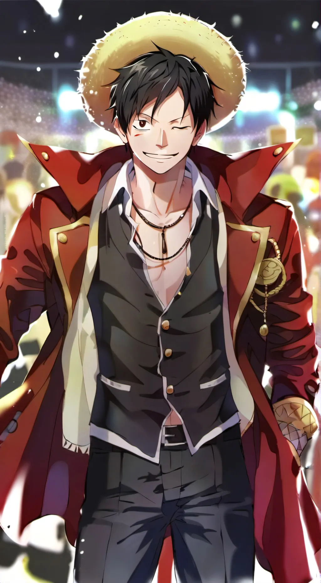 ai character: Luffy One piece background