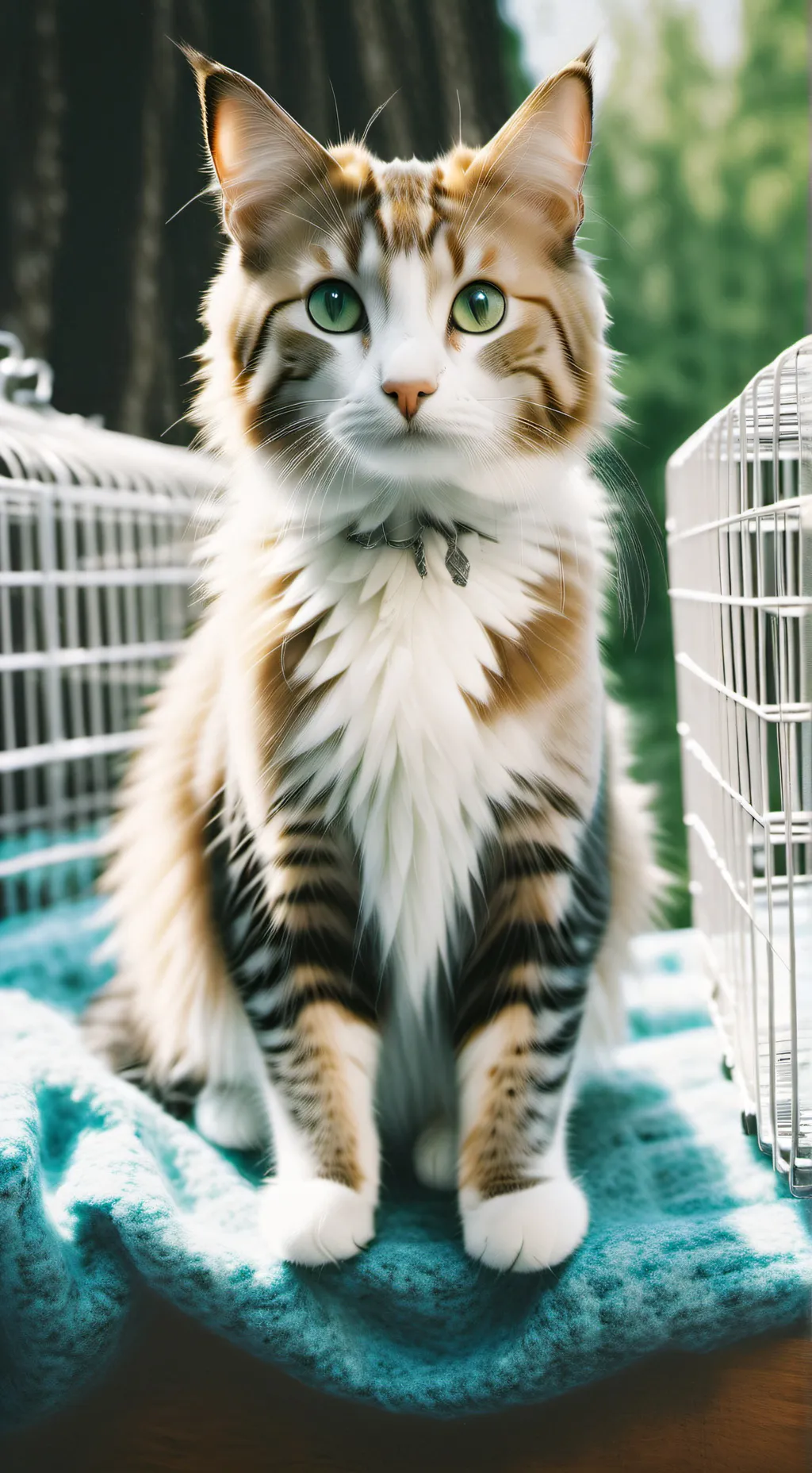 ai character: cats at a carnival background