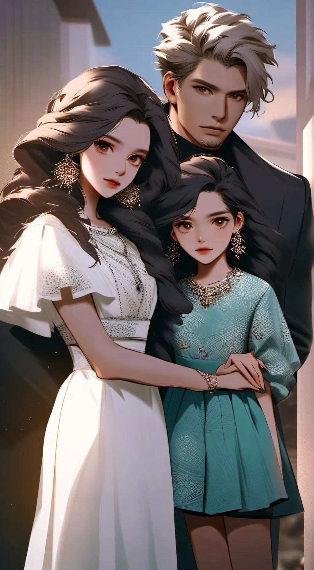ai character: eder e faby e lala background