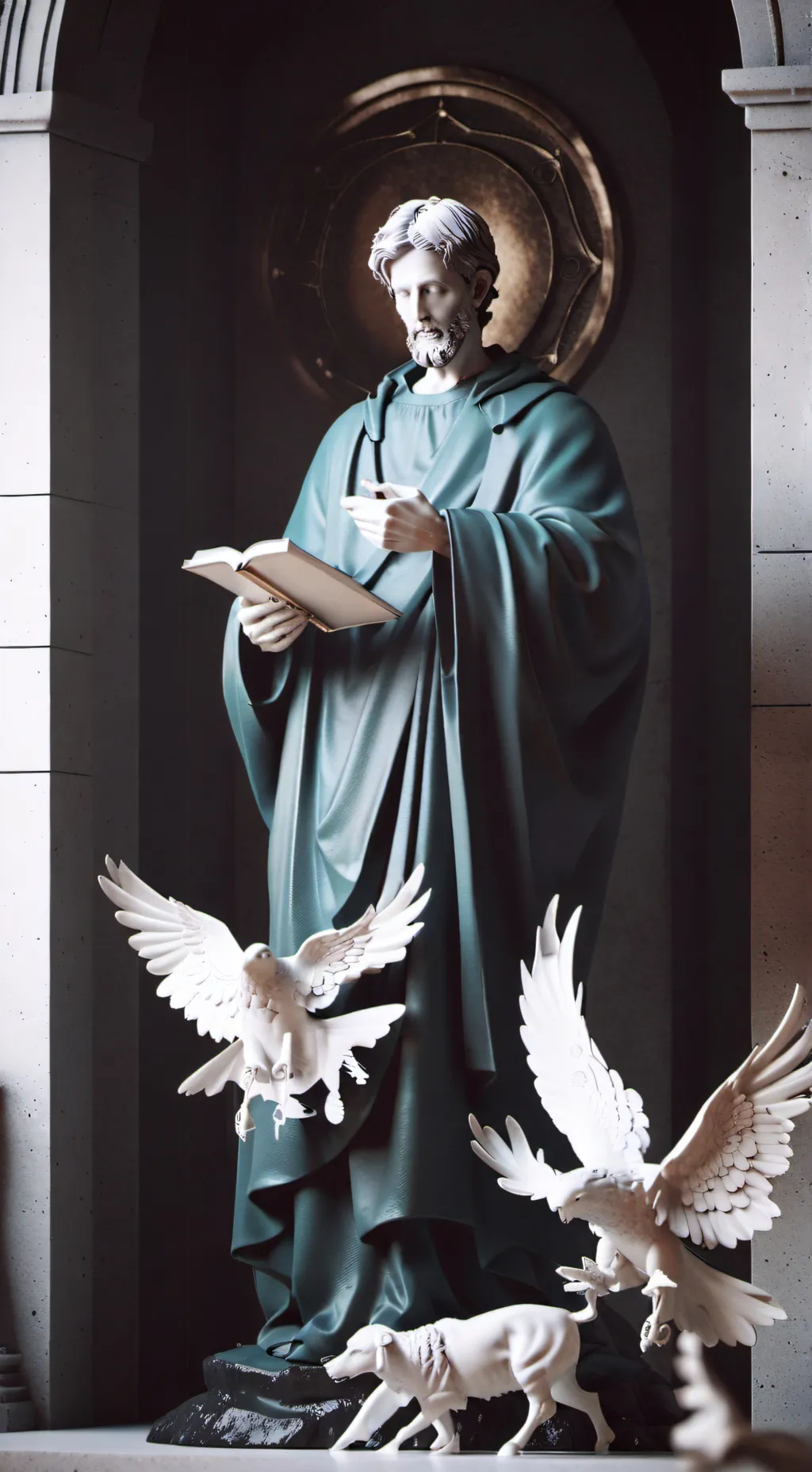 ai character: St Luke Evangelist background