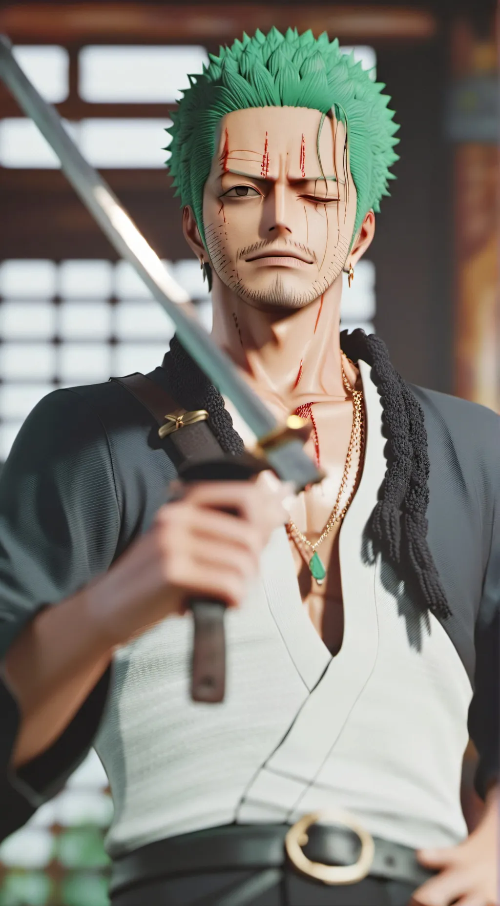 ai character: zoro :) background
