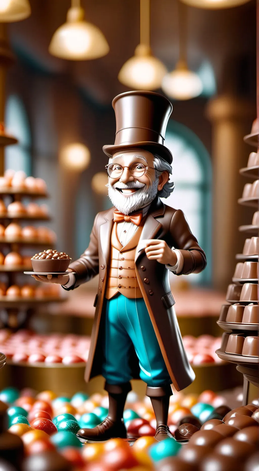ai character: Willy Wonka background