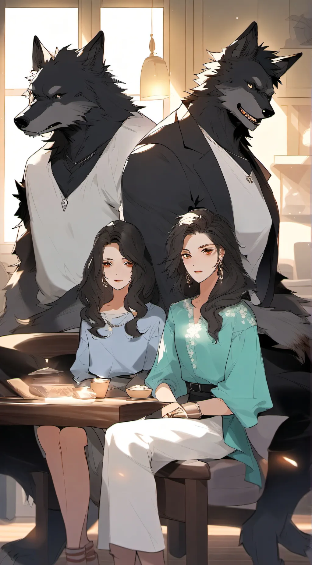 ai character: werewolf siblings  background