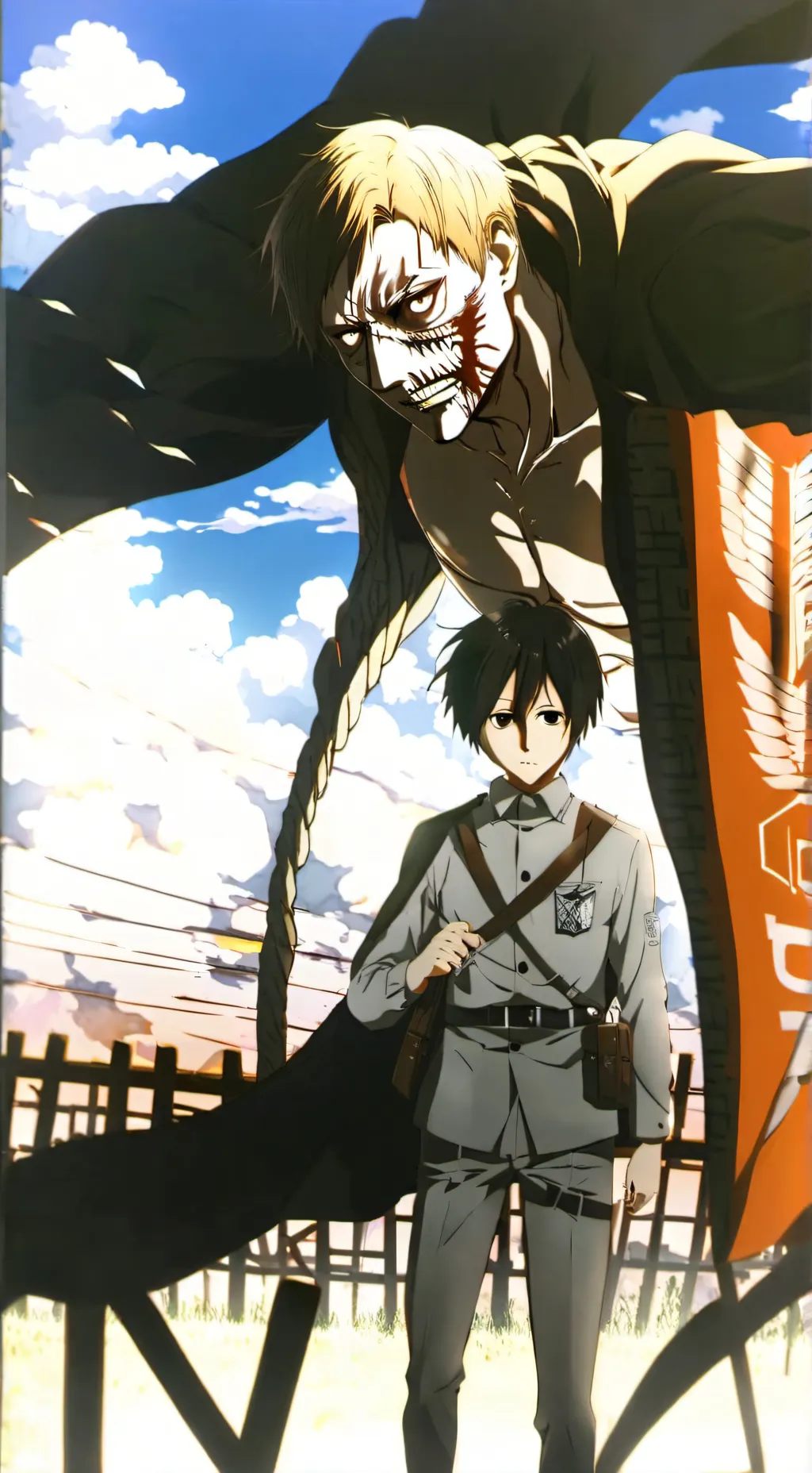 ai character: AOT titan raid background