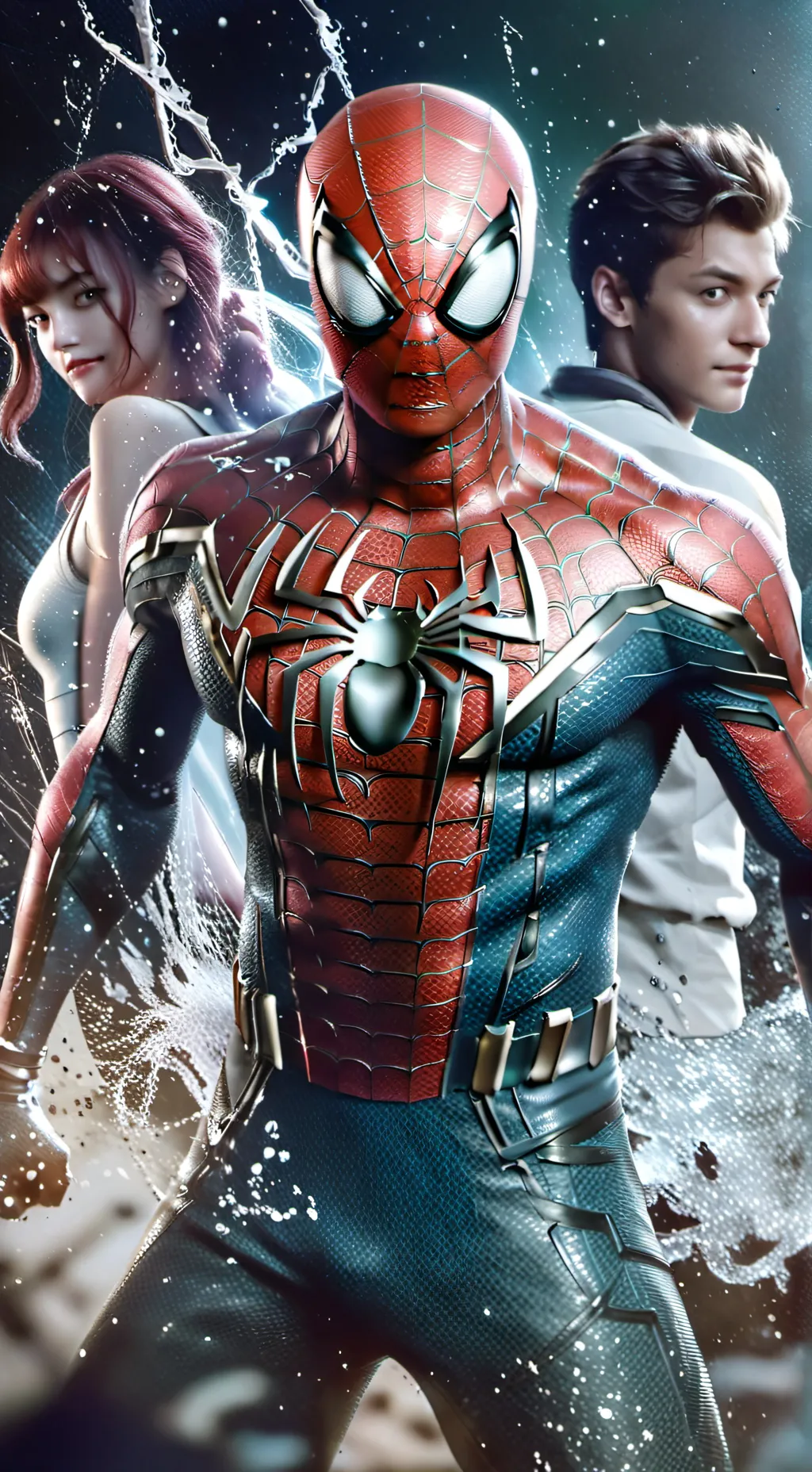 ai character: SpiderVerse background