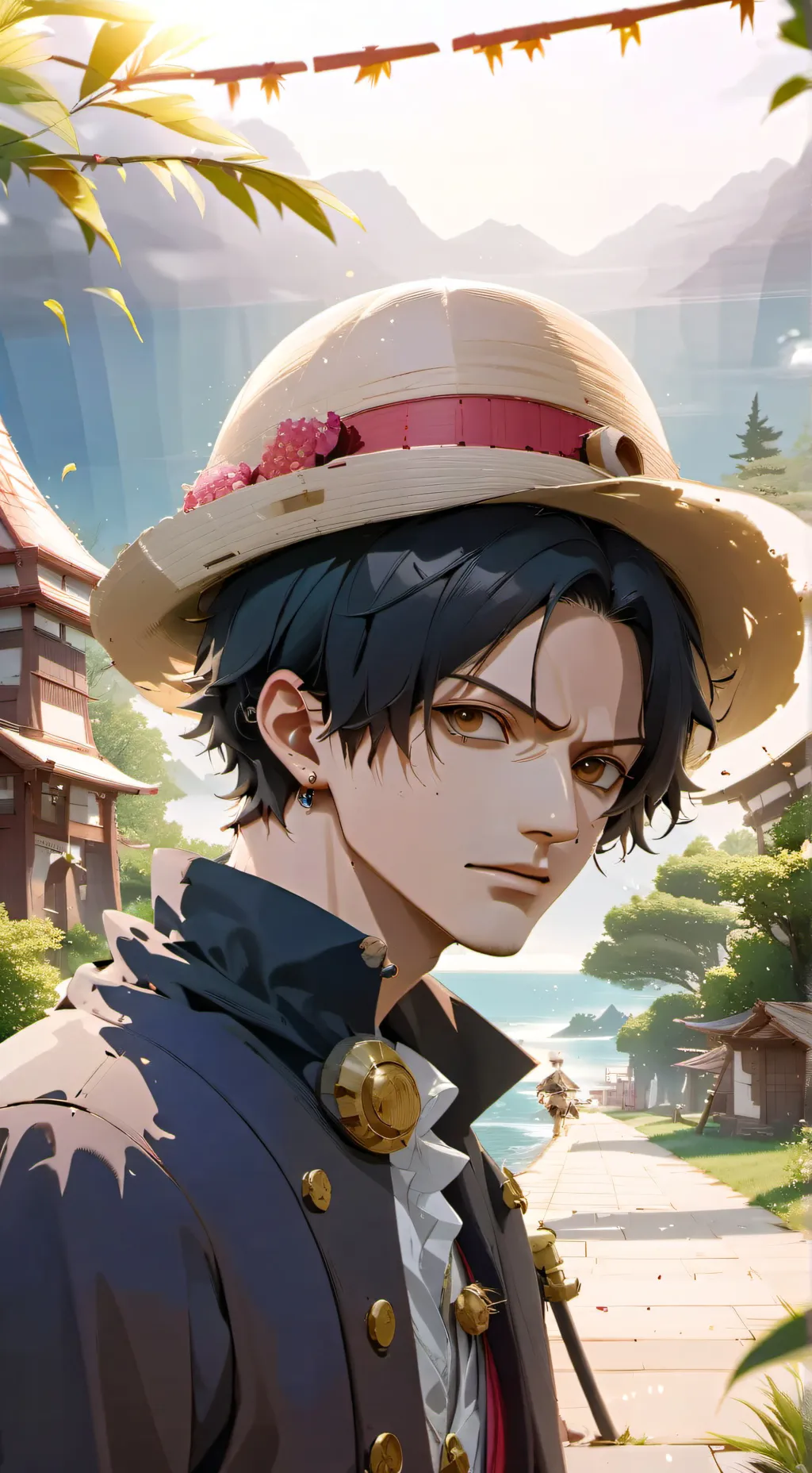 ai character: One piece  background