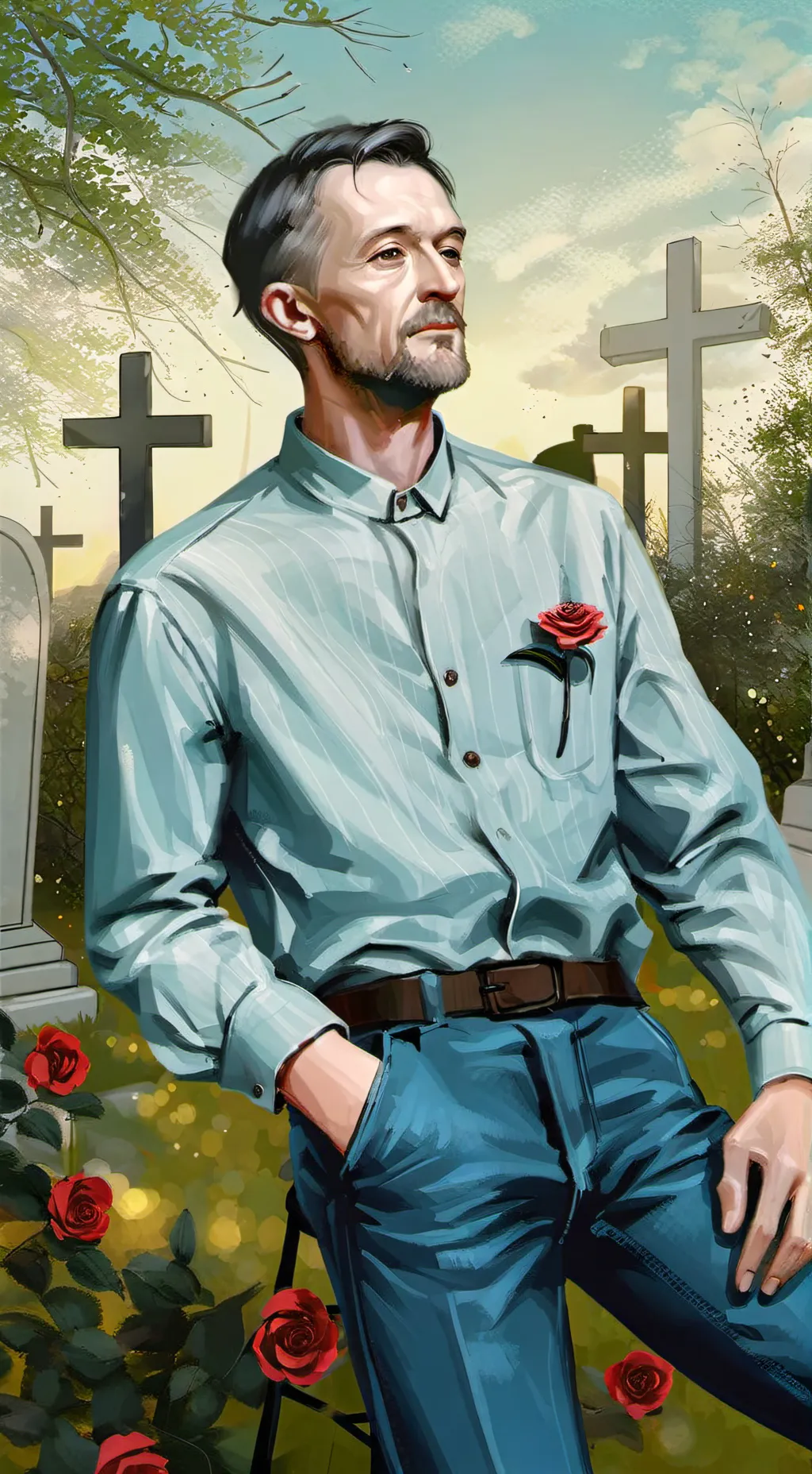 ai character: Leonard G. Hutton  background