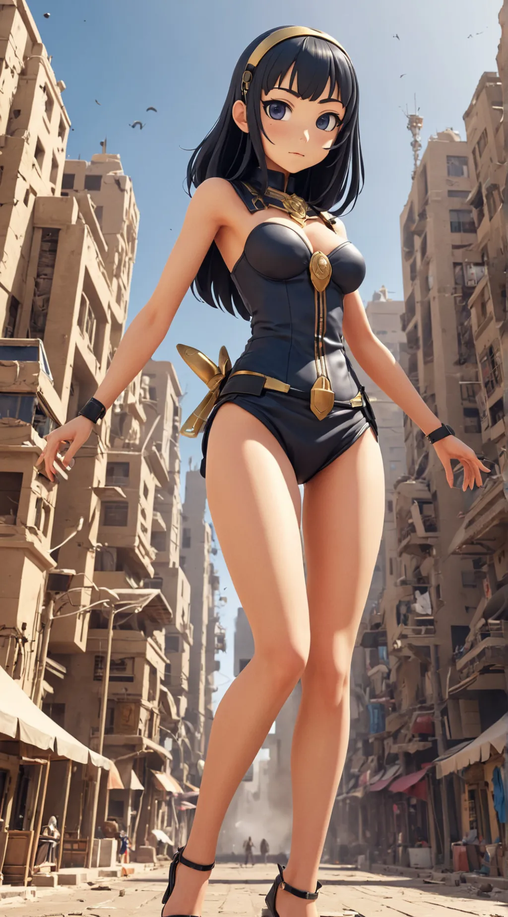 ai character: giantess Shinobu  background