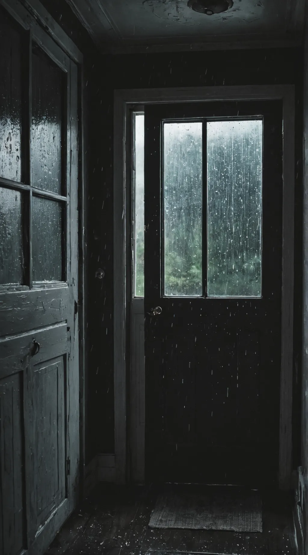 ai character: Stranger at door background