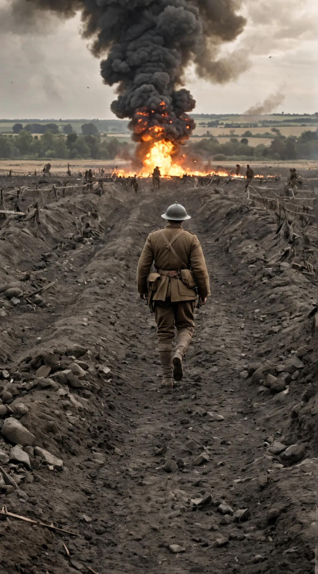 ai character: WW1, western front background