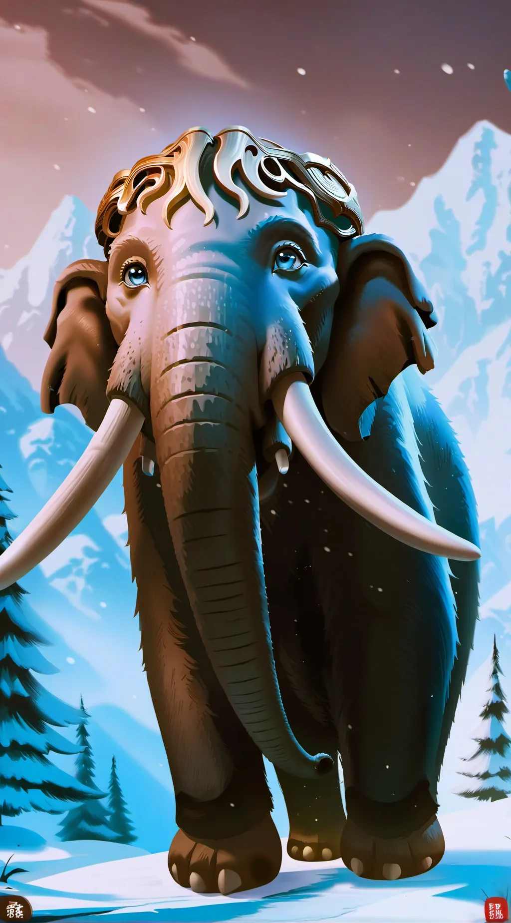 ai character: Ice age  background