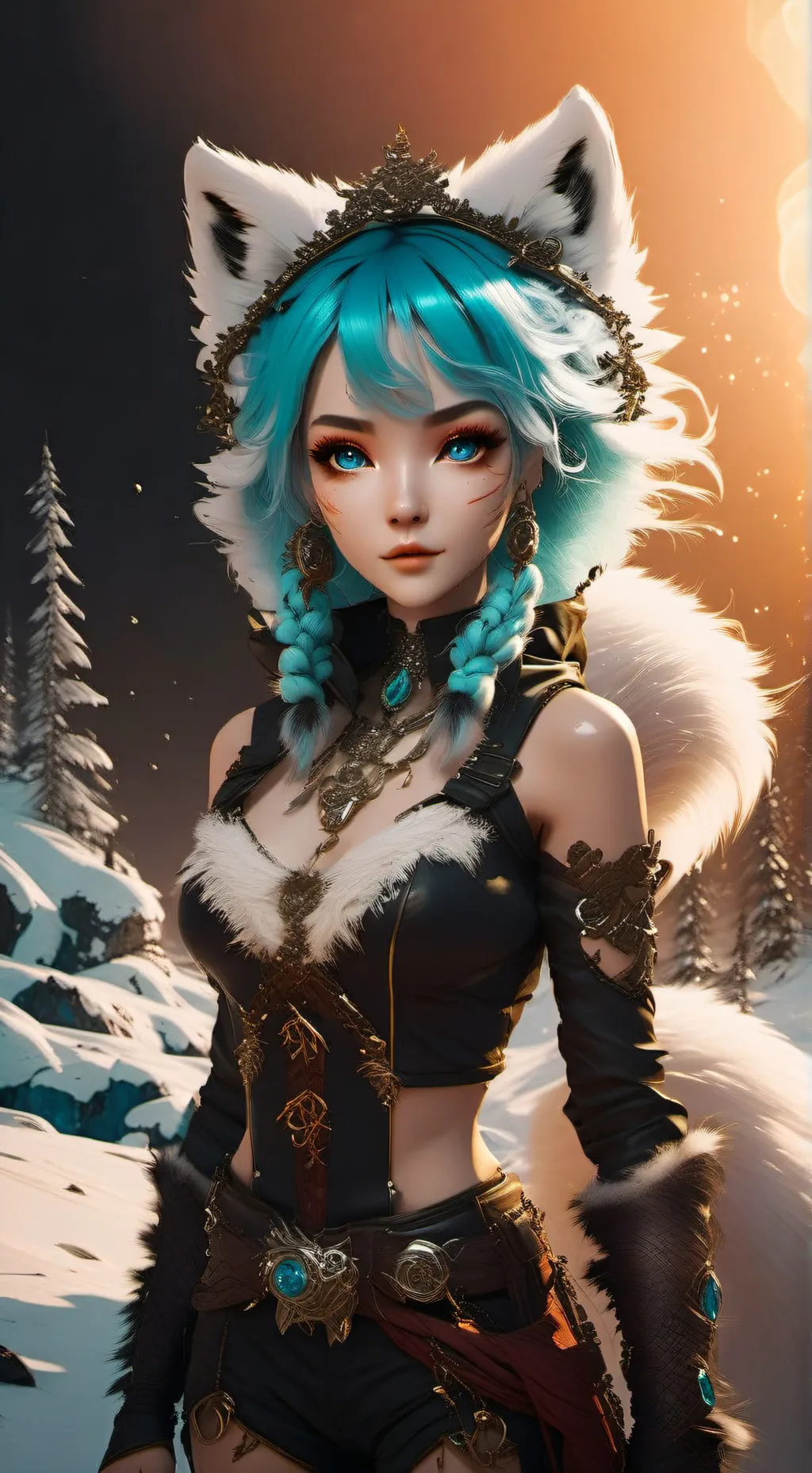 ai character: MHA arctic fox background