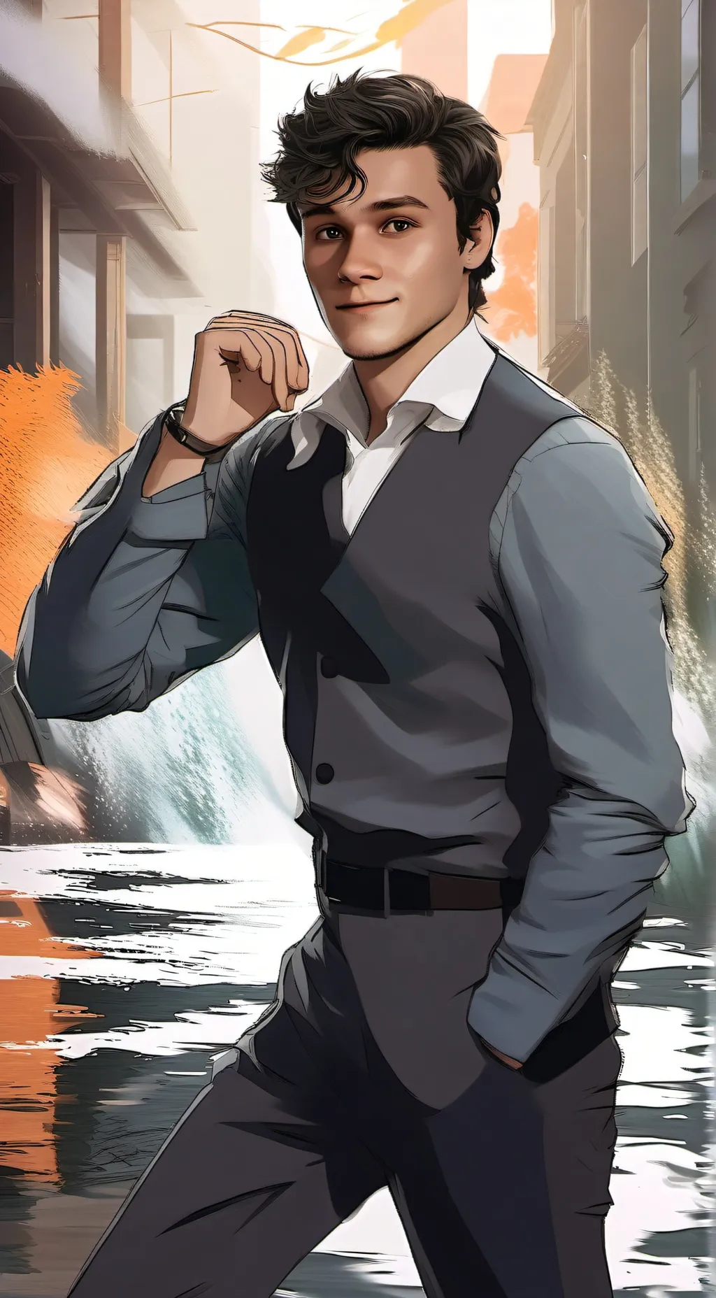 ai character: Mattheo riddle  background