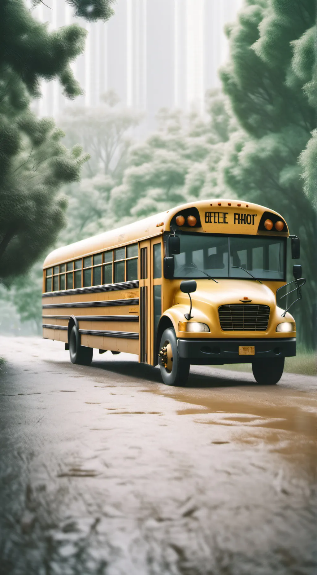 ai character: school bus background