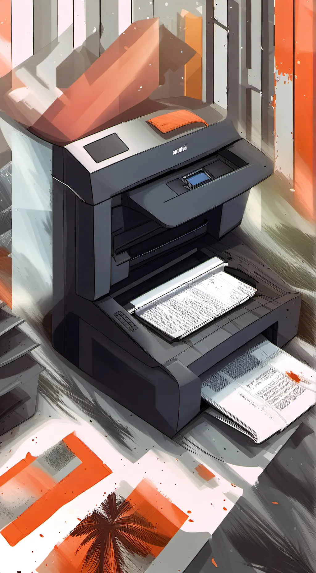 ai character: Printer  background