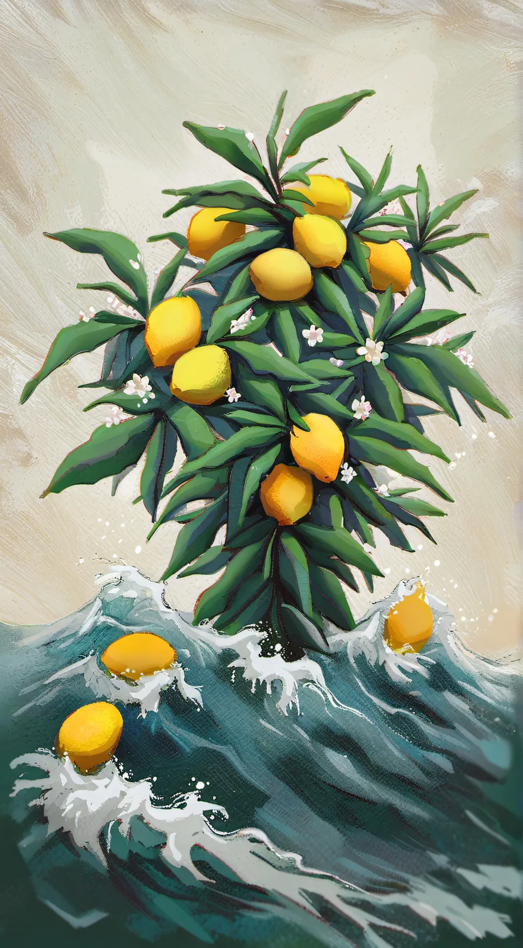ai character: Mango Tree background