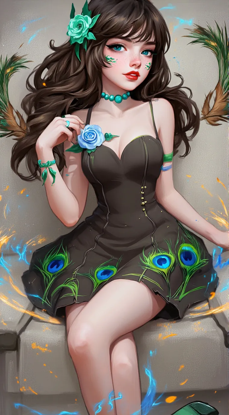 ai character: The L Peacock Lady background