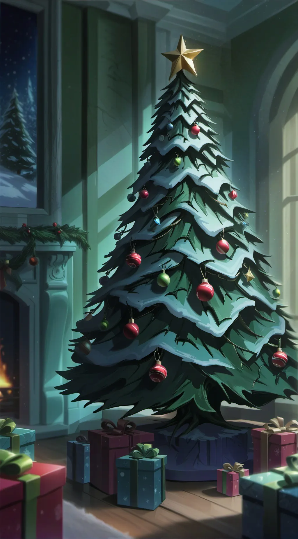 ai character: GF X-Mas background