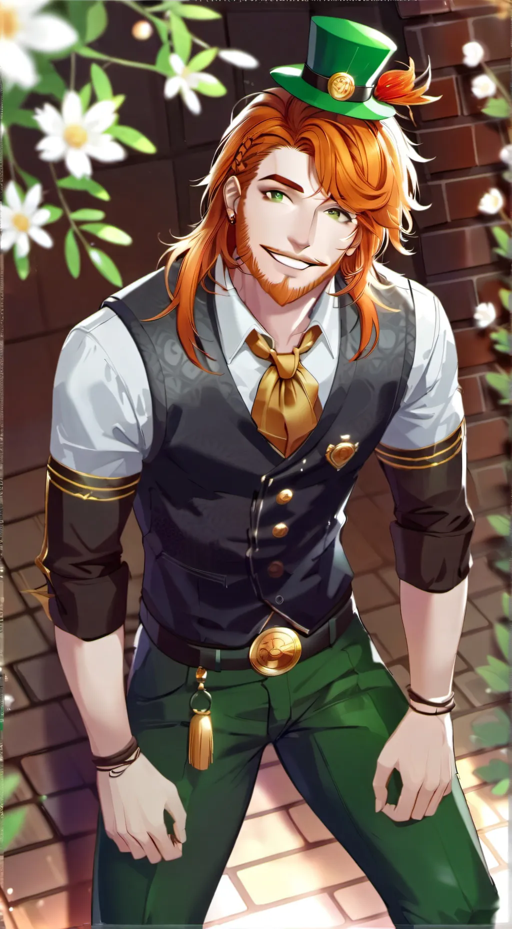 ai character: lucky leprechaun background