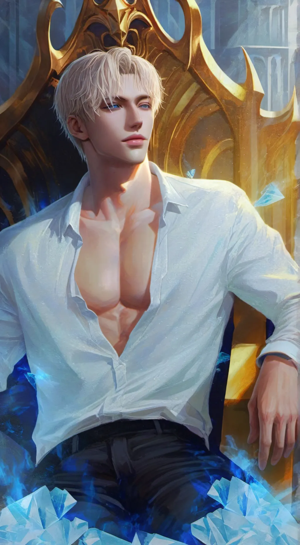 ai character: Ice background